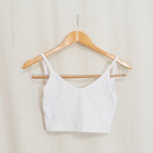 cipre hebe white backless crop top size medium like new